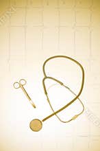 Medical instruments and ekg background