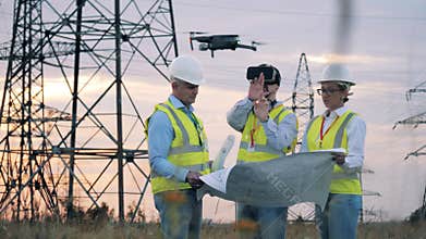 Power engineers are exploring a project with VR-glasses and a drone