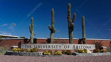 Entrance sign of the campus of University of Arizona, Tucson, Arizona