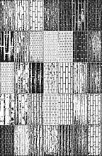 Set of background brick wall textures. Vector illustration
