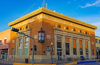 Imposing Silver City, New Mexico City Hall building, corner of Bullard and Broadway
