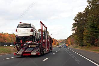 Truck Transporting Cars