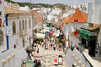 Main street in Albufeira, Portugal,