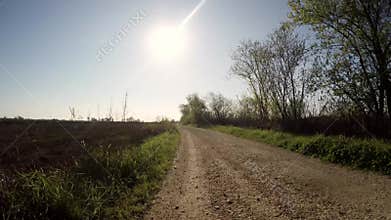 Point of view shot of riding a bicycle