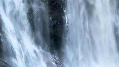 Skjervsfossen waterfall falling blur water close