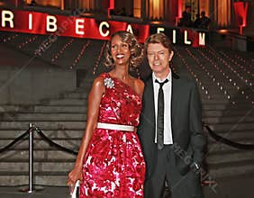 Iman and David Bowie at the Vanity Fair Party for the 2008 Tribeca Film Festival