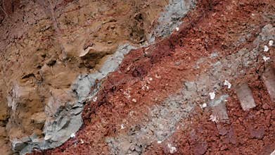 Geology background with colorful Clay layers in nature environment wallpaper