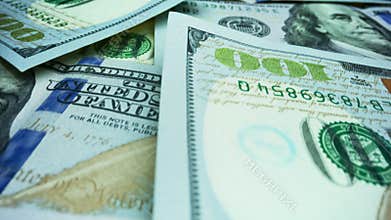 Cash money background. One hundred dollar bills