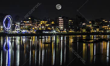Breath-taking cityscape view of Pokhara city of Nepal.