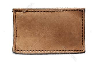 Blank leather jeans label isolated