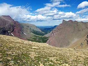 Siyeh Pass view toward Boulder Creek