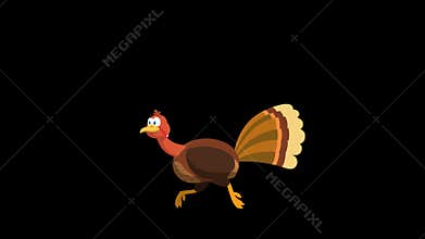 Thanksgiving Turkey Bird Cartoon Character Running