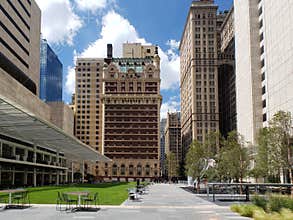 Historic buildings in downtown of city Dallas TX USA