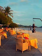 Langkawi. Openair Beach Restaurant Sea View