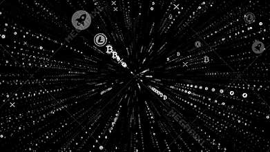 Hyperspace jump through the stars to a distant space seamless loop. Neon rays