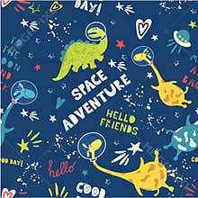Beautiful seamless vector background space adventure