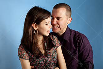 Women and her angry boyfriend