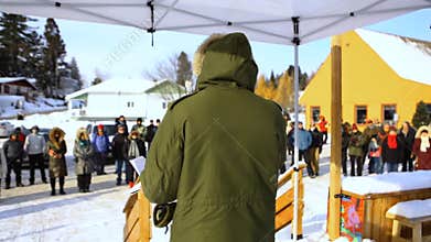Environmentalists stage demonstration.