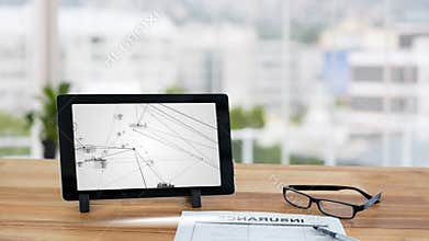 Asymmetrical lines and graphs in a tablet