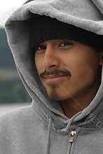 Smiling hispanic teen