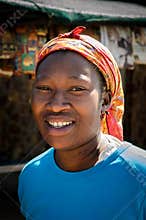Portrait of and african woman smiling. Blyde river canyon, mpumalanga, South Africa