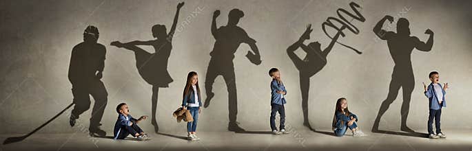 Sport champions, dreams about future in childhood