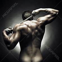 Naked athlete