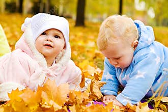Babies in park