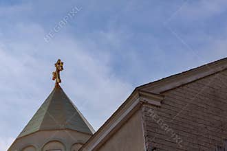 Apostolic Armenian church cross sky