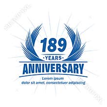 189 years anniversary. Elegant anniversary design. 189th years logo.