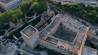 Aerial view of Castello Normanno-Svevo in Bari, Italy