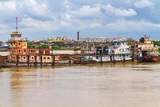 Old Vessels Anchored at Ganges
