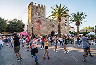 Traditional Mallorcan dance at the Fira d`Alcudia