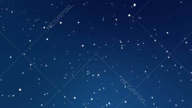 Glowing blue night sky background with animated stars