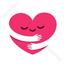 Love yourself heart hug