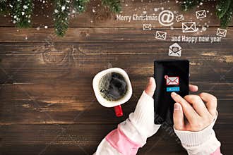 Christmas and New Year holiday greetings email concept