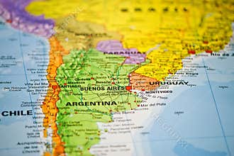Coloful map of South America