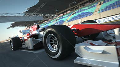 Formula One Race car . Very fast driving.  animation