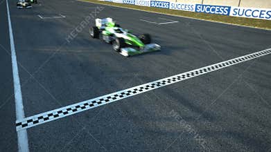 Formula One Race car . Very fast driving.  animation