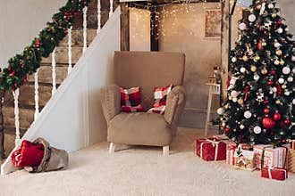 Beautiful decorated room at Christmas.New Year concept.