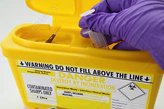 Danger sharp needle hazard