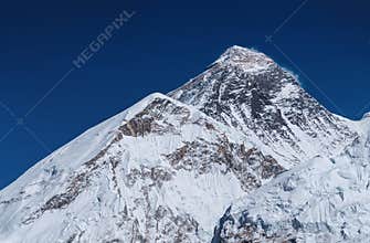 Top of the World - South-west Face of Mount Everest or Sagarmatha or Chomolungma or Zhumulangma 8848m view from Kala Patthar