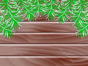 Abstract background with green branches of fir-tree. Vector illustration