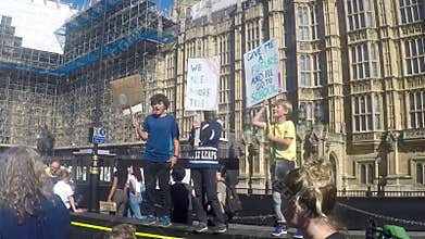 Climate school strike in central London