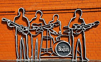 The Beatles monument in Ekaterinburg