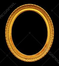 Gold oval mirror frame