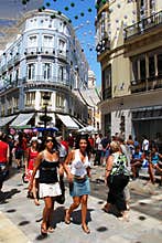 Calle Larios during the Malaga Fair, Malaga, Spain.