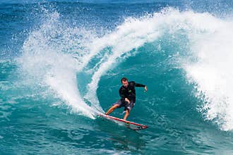 Alex Gray of California Surfing at Off the Wall