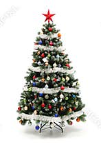 Colorful decorated artificial Christmas tree