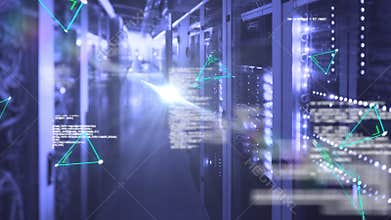 Animation of flickering green triangle outlines